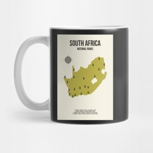 South Africa All National Parks on a Map Travel Poster Mug